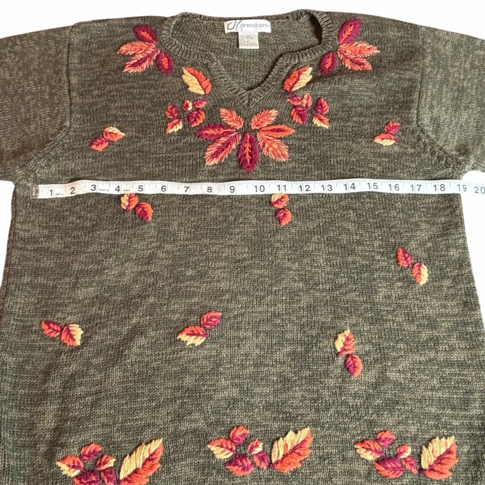 DRESS BARN FALL LEAF SWEATER SIZE LARGE - Picture 3 of 8